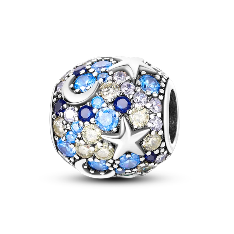 925 Sterling Silber Charm mit rosa Schmetterling - leuchtenden Glühwürmchen