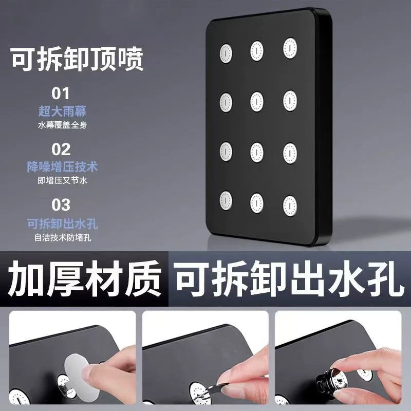 Silber Schwarz Regenduschkopf 10 Deckenmontage ABS Wasser sparend