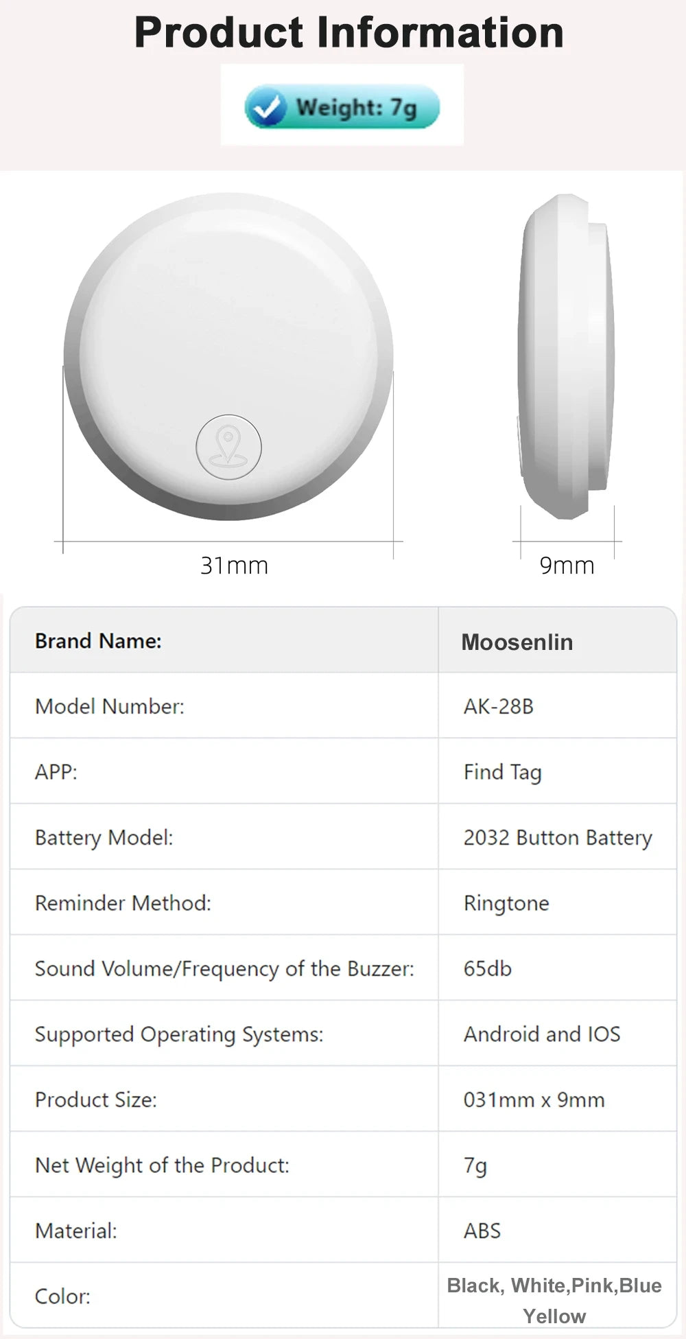 XIAOMI Mini Smart Anti-Lost Tracker Erinnerung für Haustiere Kinder GPS Locator AntiLost Alarm Wallet Schlüsselanhänger Smart Tag Bluetooth Tracer