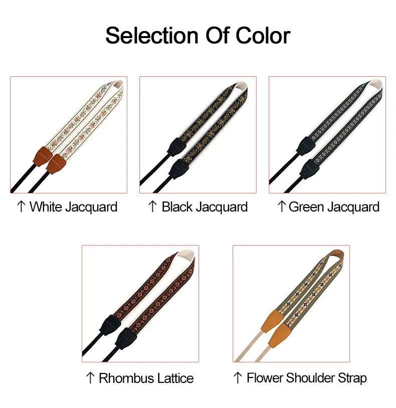 Breiter Vintage Kameragurt mit Blumenmuster für DSLR Kompatibel