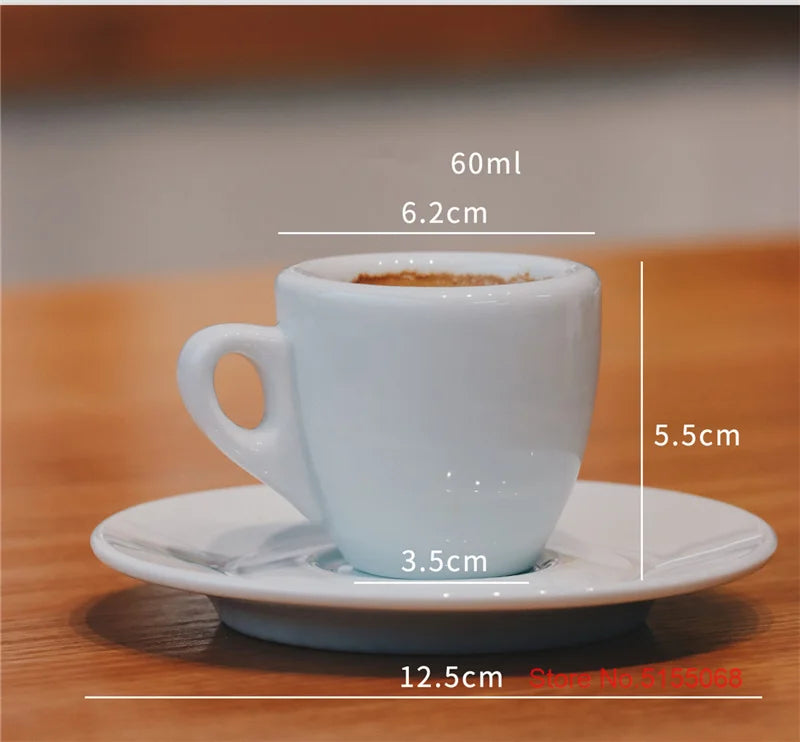 Espressotassen und Untertassen Set aus Keramik 9 mm Dick