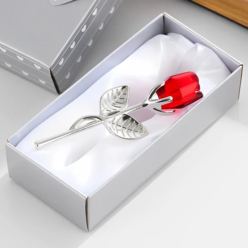Zeitlose Eleganz: Mini Kristall Glasrose 9cm – Perfektes Geschenk & Deko