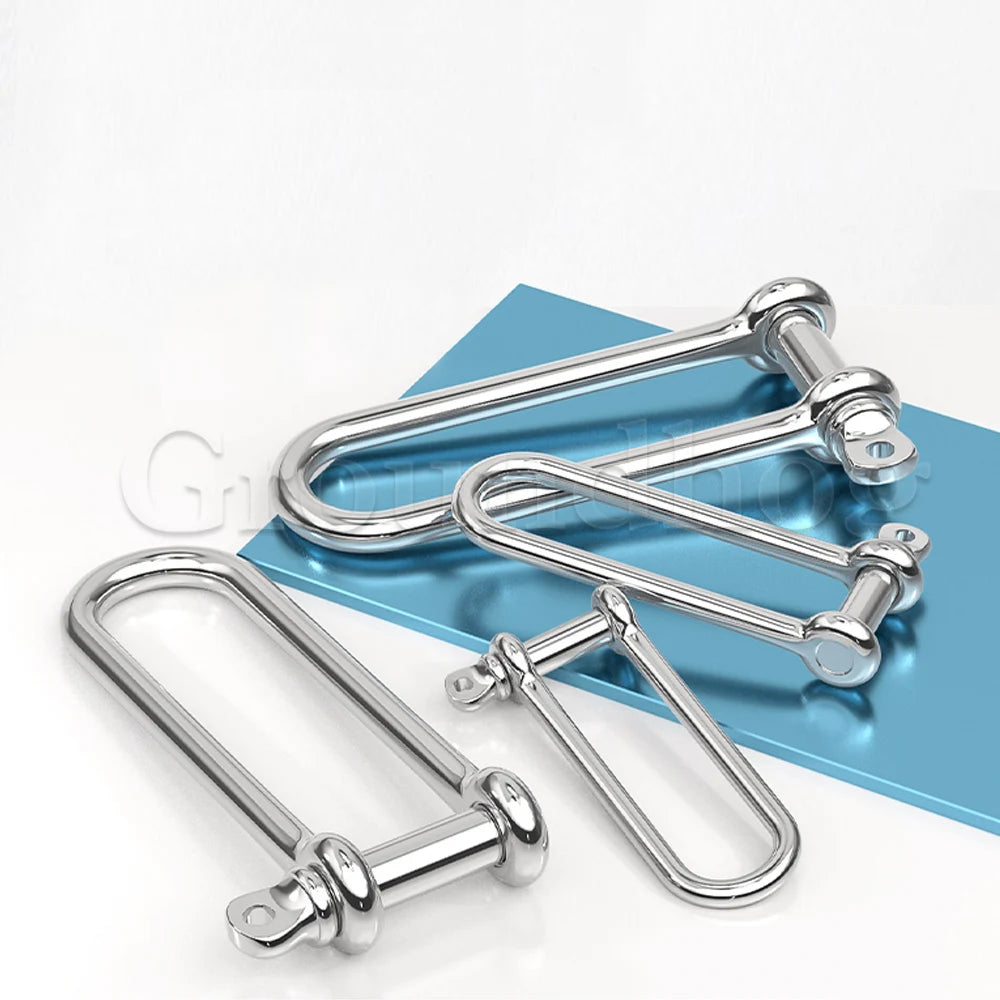 Lange D-Bügel-Lastklemme Edelstahl 304 M4–M16 für Ketten und Drahtseil