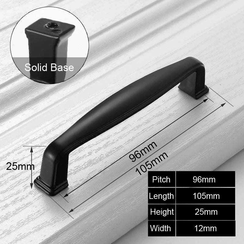 Moderne Schwarze Möbelgriffe Aluminium Schrank Schubladen Knöpfe versch. Lochabstände