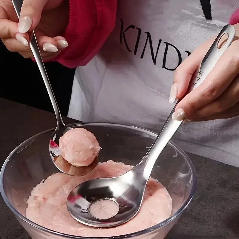 Hygienisch - Schnell: Edelstahl Frikadelle Löffel für perfekte Fleischbällchen