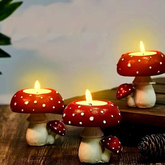 Simulation Kleine Pilz Kerzenhalter als Dekoration und Ornament