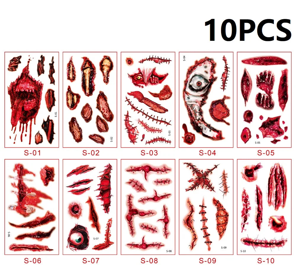 Temporäre Fußball Tattoos Set mit 10 wasserdichten Aufklebern