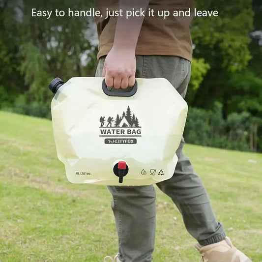 Faltbare Outdoor Wasser Tasche 8L mit Wasserhahn Ventil Camping