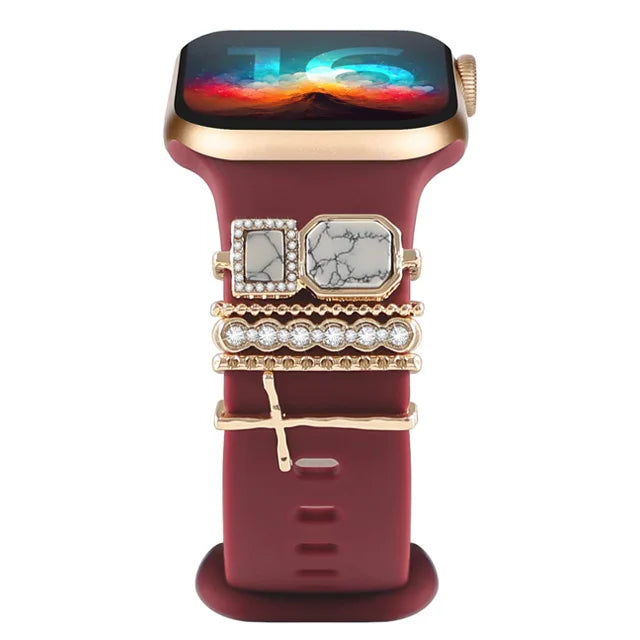 Dekoration für Apple Watch Band Ultra2 10 9 8 Diamant Schmuck Armband Zubehör für Samsung/Huawei Uhr 20/22mm Armband Charms-Yabubest - Home & More