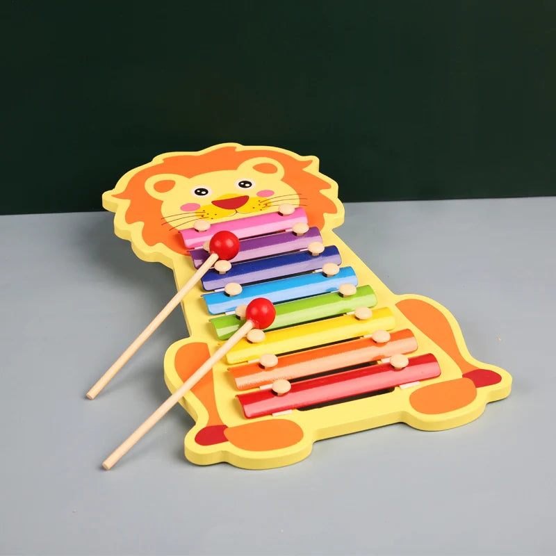 Farbenfrohes 8-Töne Holz-Xylophon mit 2 Schlägeln – spielerisch Musik lernen