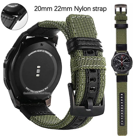 Nylon Sport-Uhrenarmband 18cm für diverse Smartwatch Modelle 20/22mm