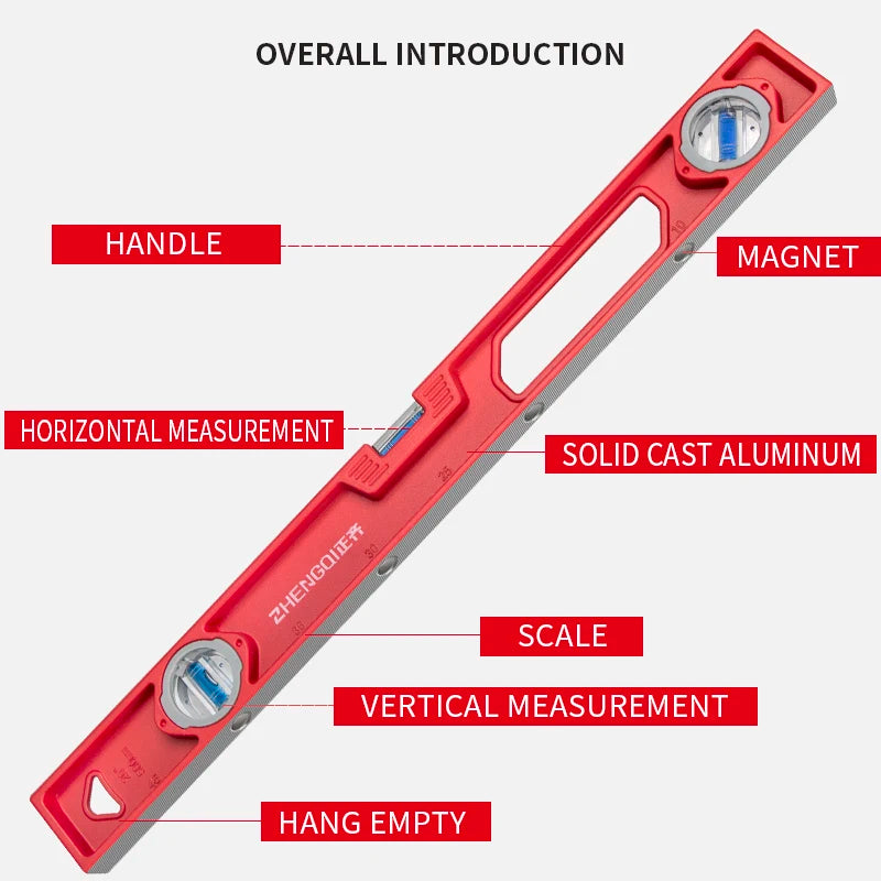 Hochpräzise Wasserwaage Aluminiumguss stoßfest magnetisch