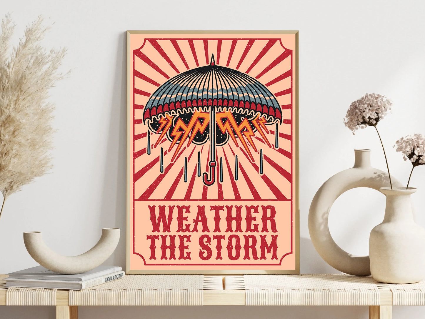 Buntes Poster mit abstrakten Blumenmustern für moderne Wandgestaltung