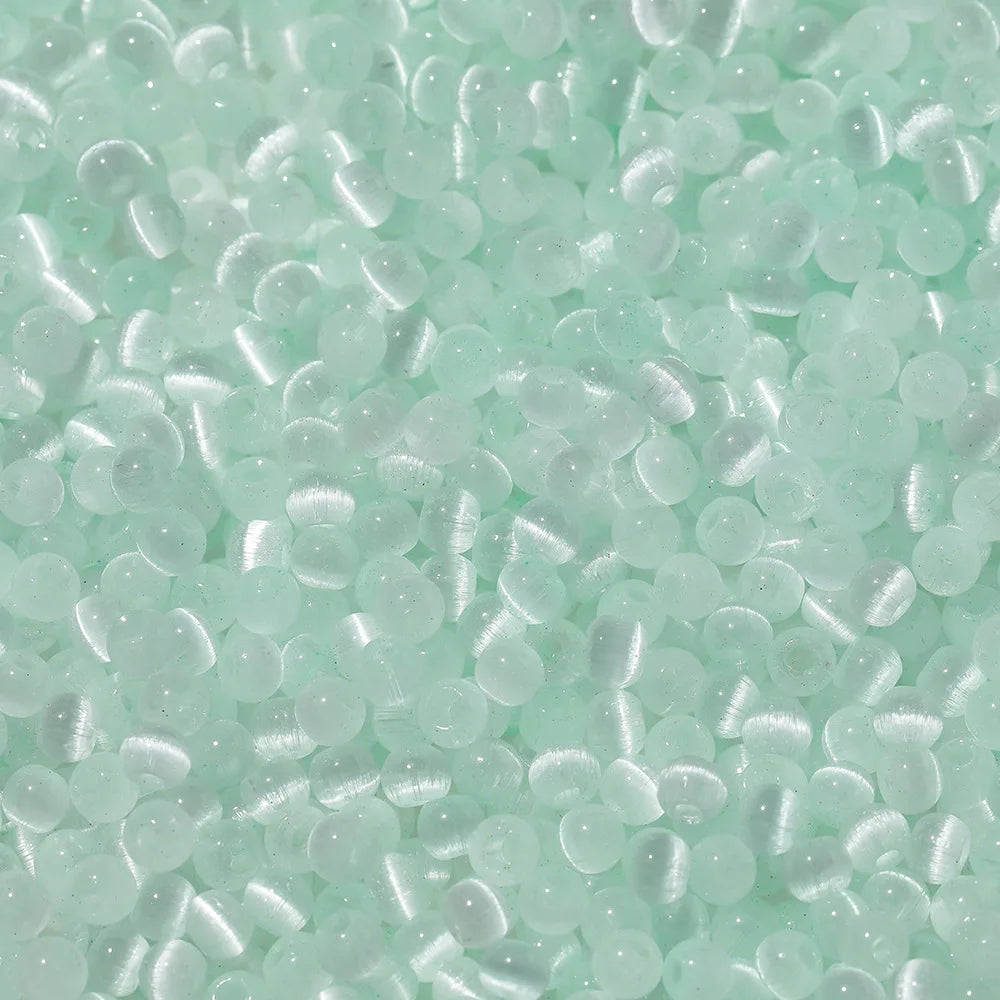 Bunte 4mm Glas Katzenaugen Rocailles Perlen für DIY Schmuck