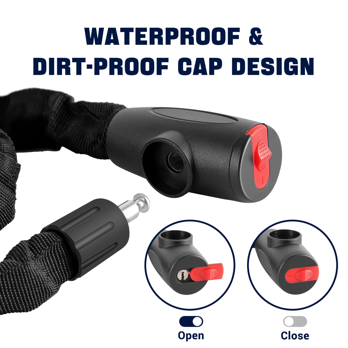 Robustes Fahrradkettenschloss 1 2 m mit verdicktem Stahl