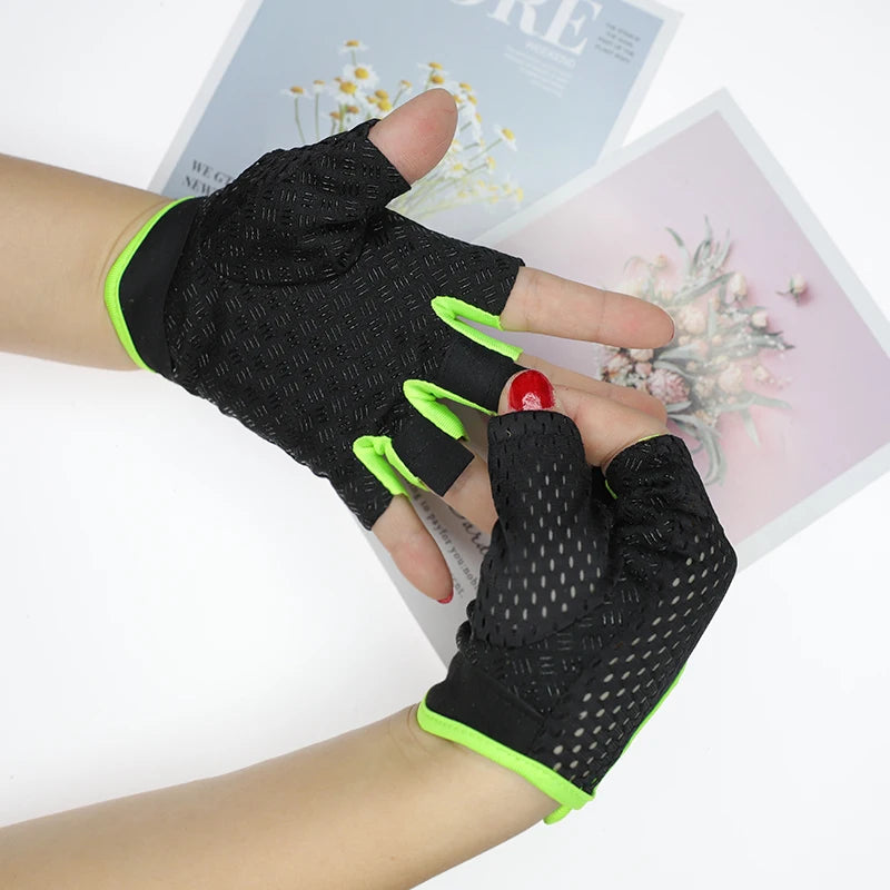 Rutschfeste Fitnesshandschuhe mit atmungsaktivem Mesh für Damen und Herren