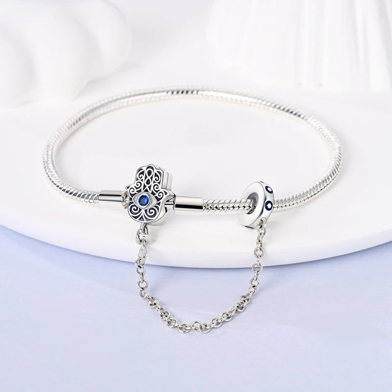 Armband Silber 925 mit Stern Mond Sonne und Grünem Zirkon Charm