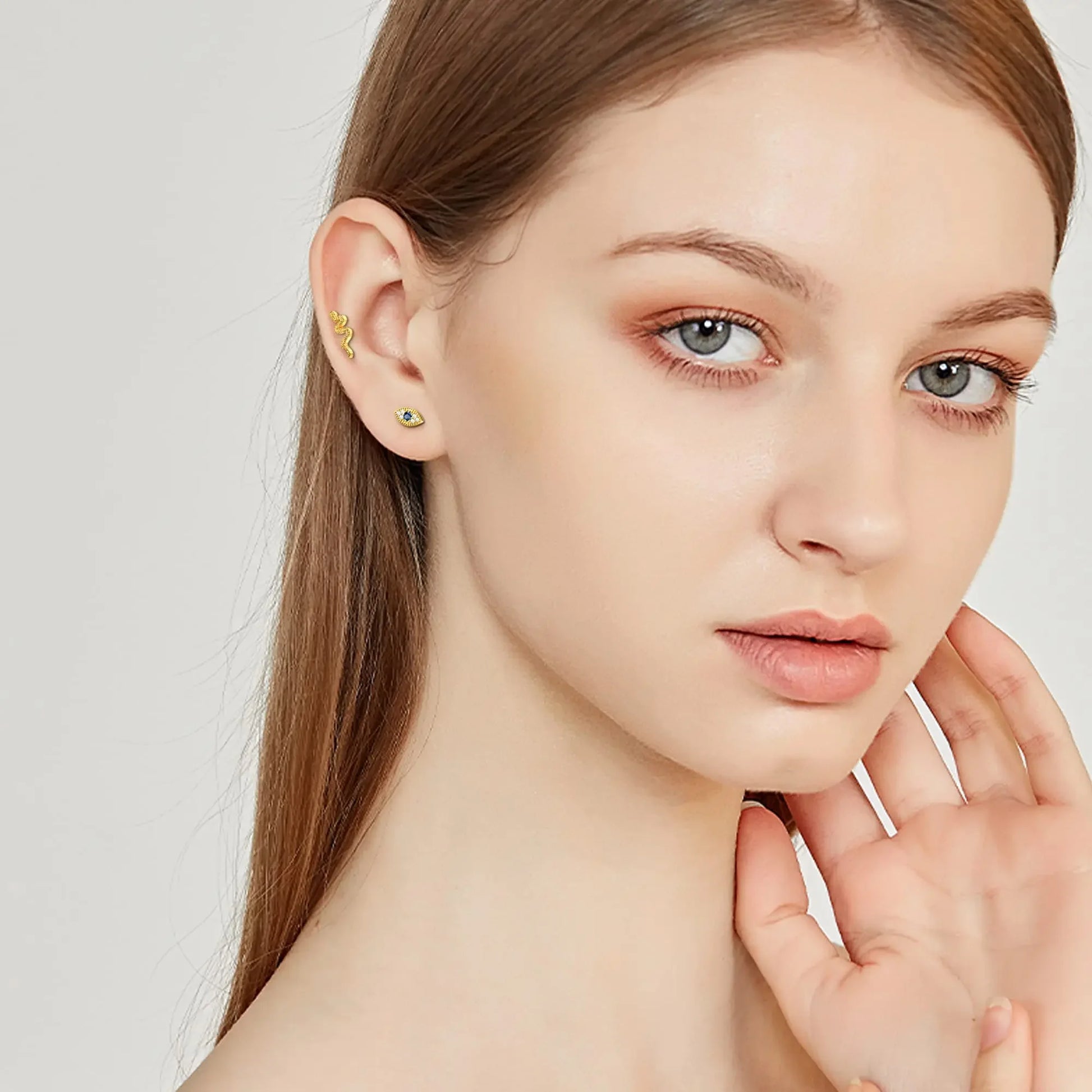 16G Edelstahl Knorpel Ohrstecker mit flacher Rückseite für Damen