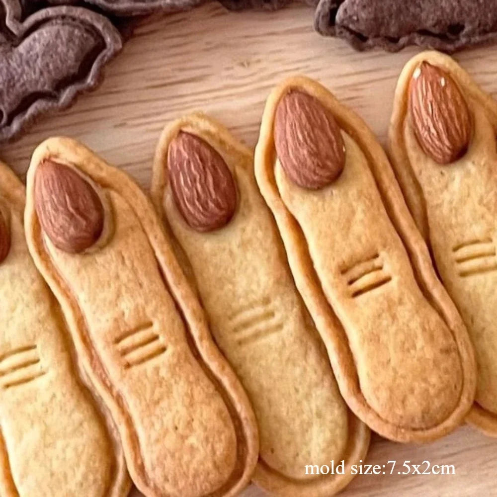 Halloween Keks Ausstecher Set Kunststoff 3D Finger Geist Fledermaus Kürbis