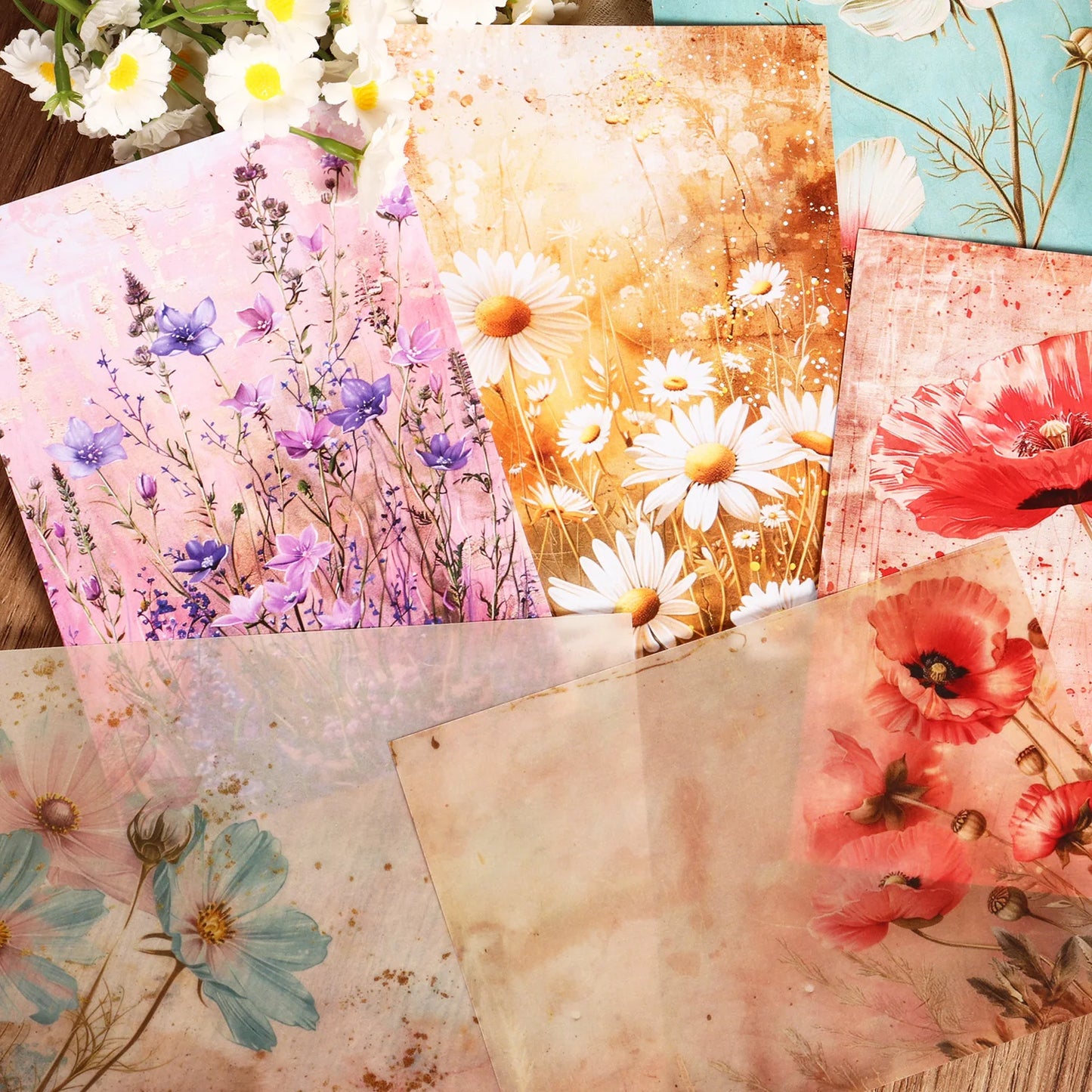 16-teiliges Bastelpapier-Set mit Aufklebern für Scrapbooking - DIY