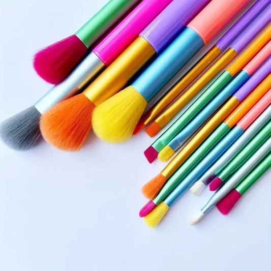 15-tlg. Regenbogen Make-up Pinsel Set – Profi-Qualität für perfekte Looks