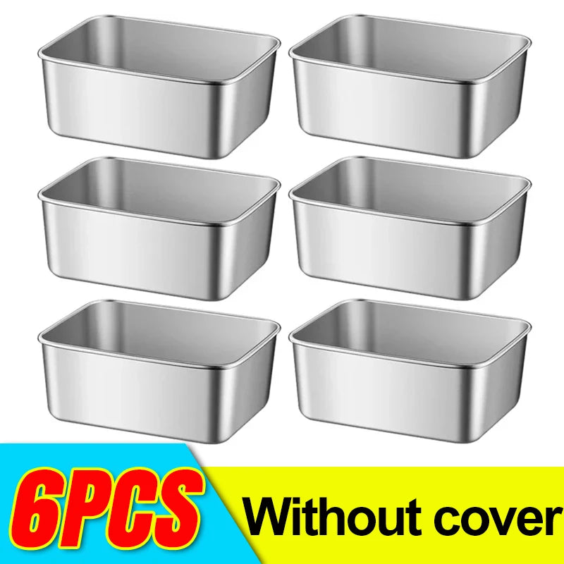 Doppelte Frische garantiert: Edelstahl Frischhaltebox 13,8x10,8x5 cm, 1-6 Stück Sets