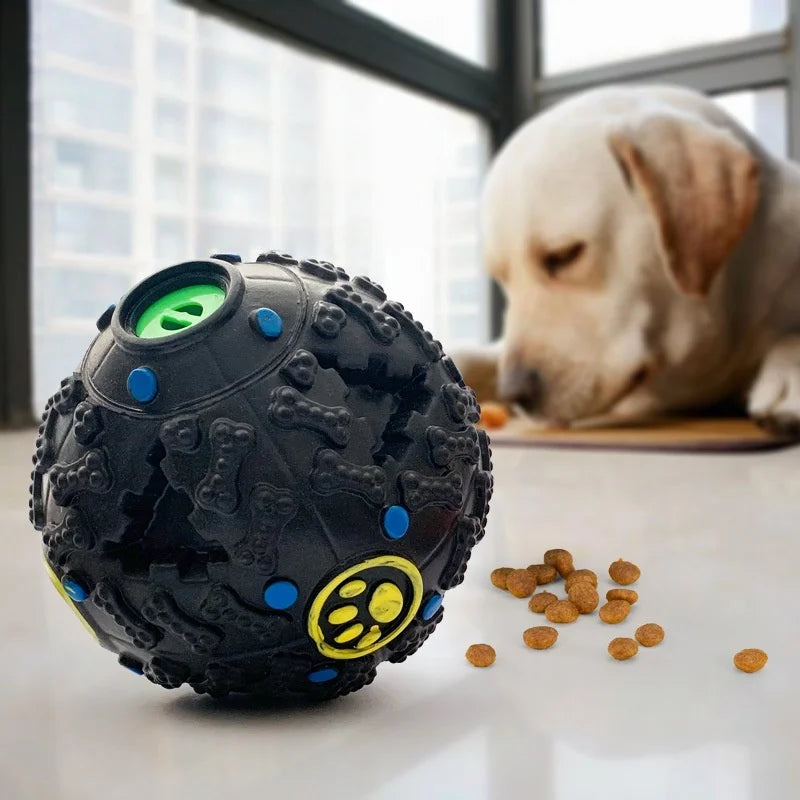Interaktiver Leckerli-Kauball Hunde-Spielzeug mit Quietschen und Puzzlefunktion