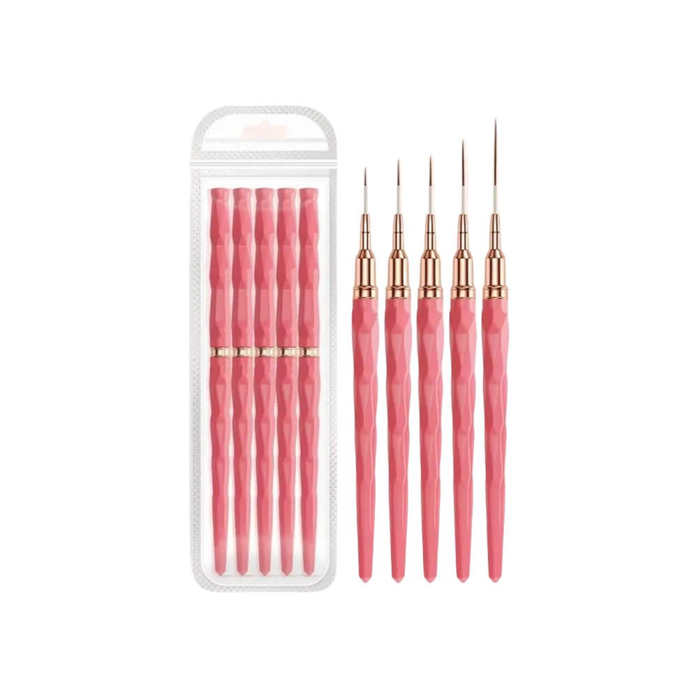 5-teiliges Liner Pinsel Set für präzise Nageldesigns und Acryl Nail Art