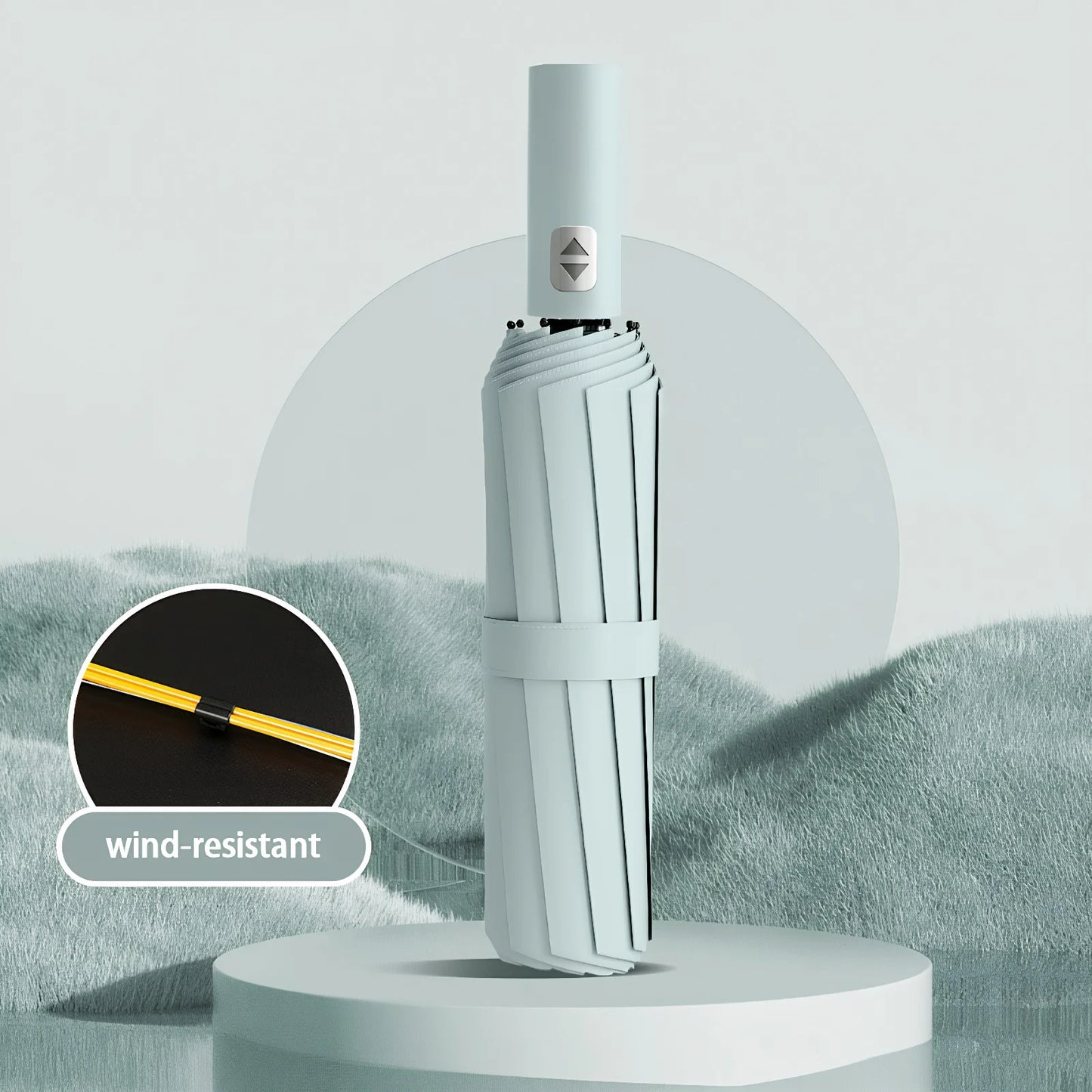 Automatischer 12-Knochen Doppelschirm mit großem Nylon-Schirm und stabilem Rahmen