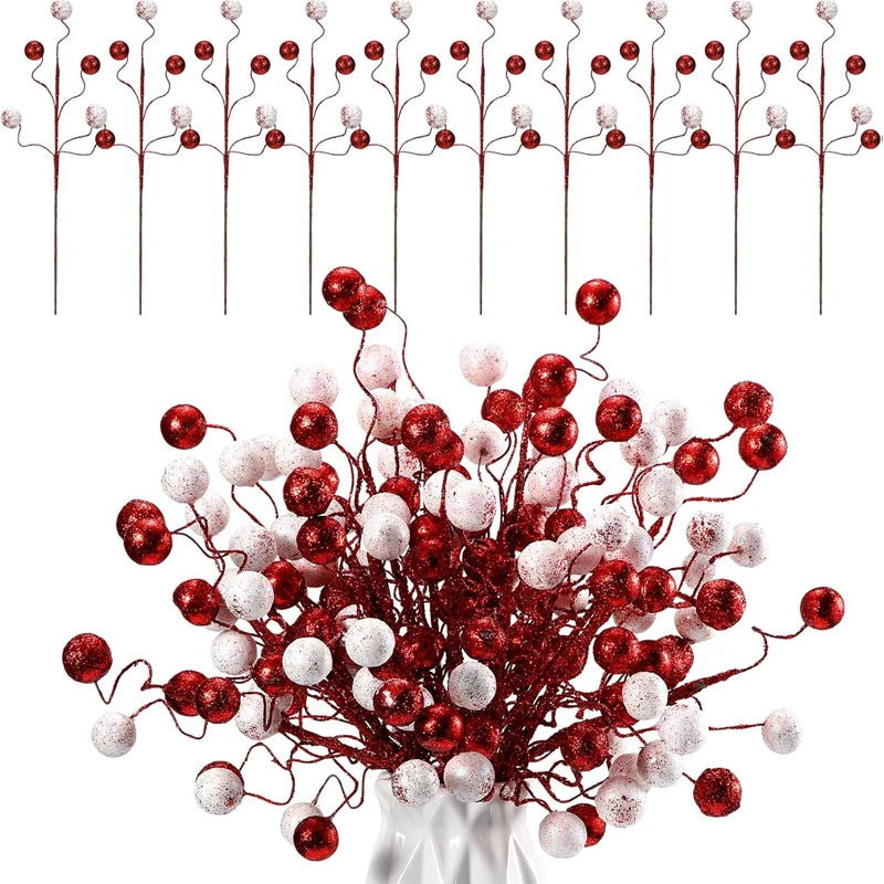 Funkelnde Mini-Kugeln Baumzweige fuer Weihnachtsdeko DIY Festival Party