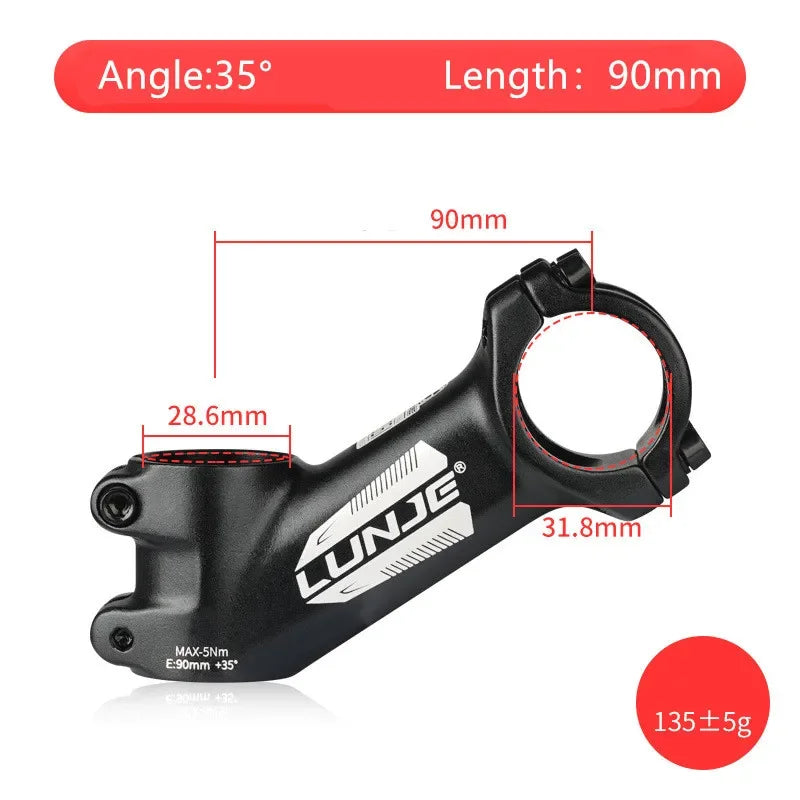 Ultraleichter Fahrradvorbau 17 Grad Aluminiumlegierung 31,8 mm MTB Rennrad