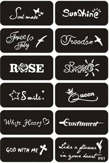 Henna Tattoo Schablone mit indischem Motiv fuer Gesichts und Koerperkunst