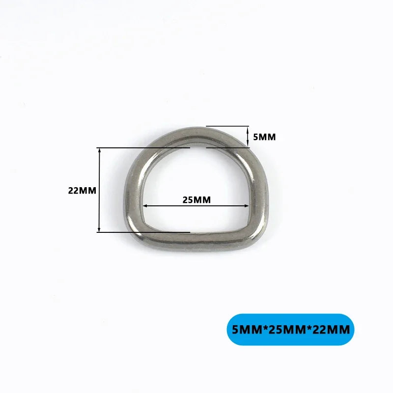 5 Stück Edelstahl D-Ring Gürtelschnallen Karabiner für Taschen und Gürtel