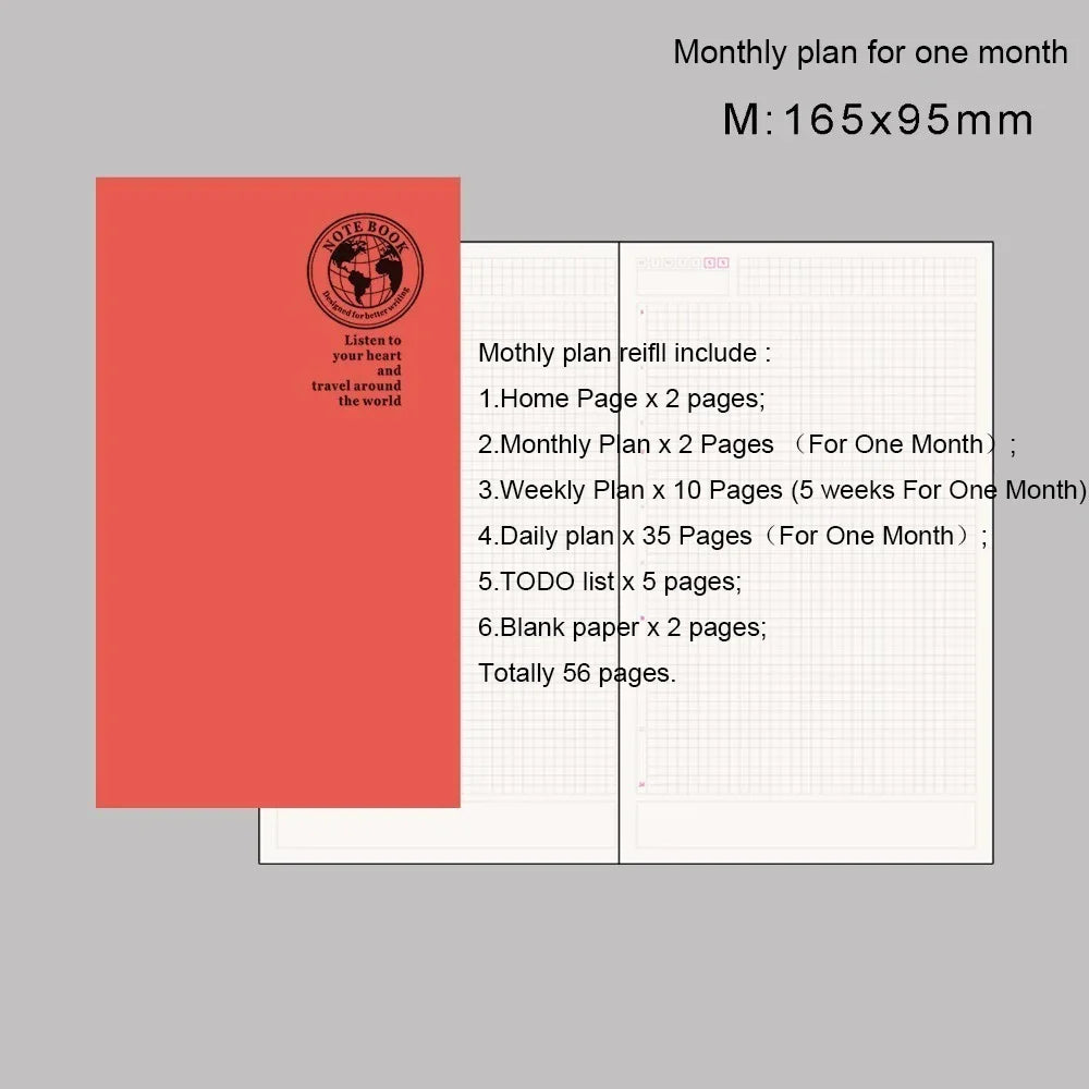 Vintage Notizbuch Nachfüllpapier vielseitig gepunktet kariert liniertes Papier