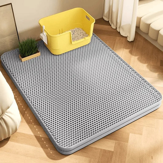 Extra große Katzenstreumatte, robust, wasserdicht, 2-lagig, rutschfest, waschbar, Haustier-Bodenschutz, Katzentoilette, Sandstopper - Yabubest - Home & More