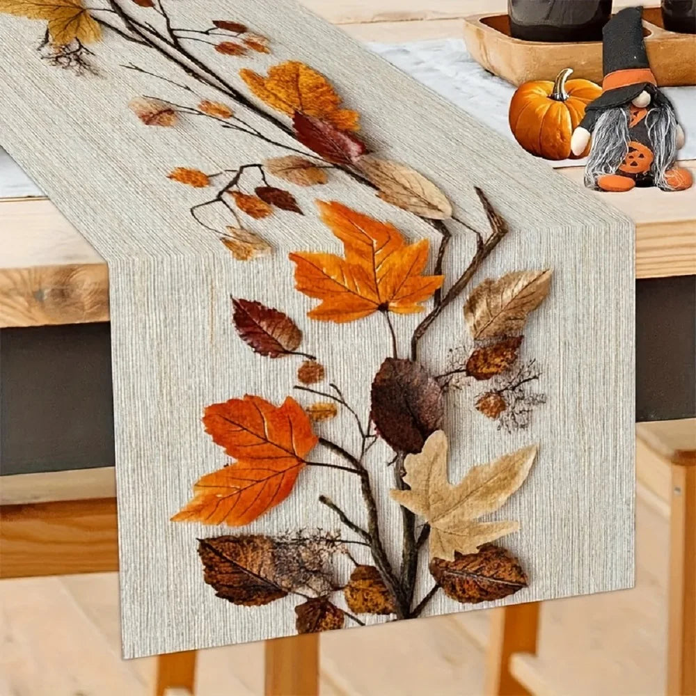 Herbst Tischläufer Blatt Druck Geprägt – Stilvolle Deko für Heim und Gastro
