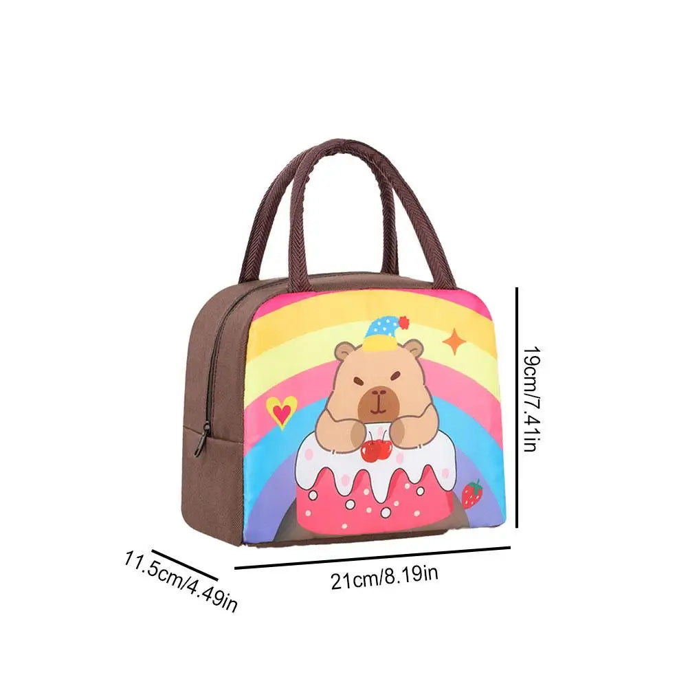 Isolierte Lunchtasche mit lustigem Cartoon Motiv fuer Kinder