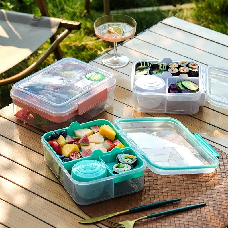 Tragbare Doppelschicht Lunchbox 1250/1650 ml mit Unterteilungen