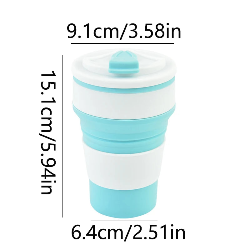 Tragbarer faltbarer Silikonbecher mit Deckel, hitzebeständig und umweltfreundlich - Yabubest - Home & More