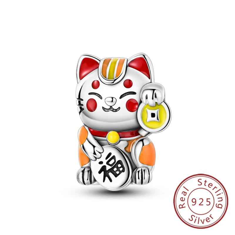 925er Sterlingsilber Charms mit Tiermotiven und Zirkon