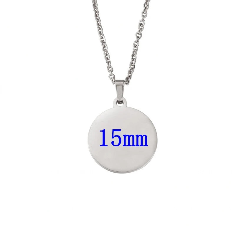 Set aus 10 runden Edelstahl Anhänger Halsketten zum Individualisieren