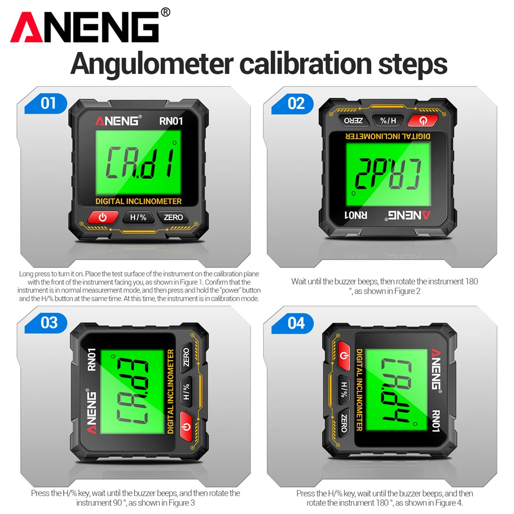 ANENG RN01 Mini Winkelmesser mit 360 Grad Neigungsmesser und Magnetfunktion-Yabubest - Home & More