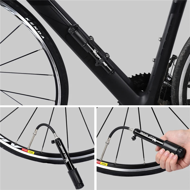 Tragbare Mini Fahrradpumpe Aluminium 100Psi für Schrader Presta Ventile
