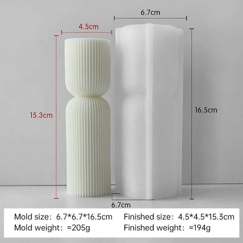 Silikonform für gestreifte Zylinderkerzen DIY Aroma Säule Gips Harz