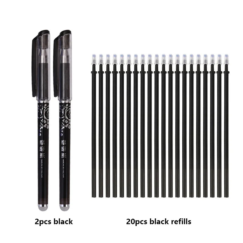 Löschbarer Gel Stift Set 0,5mm – Schwarz, Blau, Rot für Schule & Büro-Yabubest - Home & More