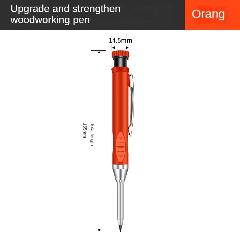 Präzise Zeichnen - Markieren: 2,8mm Zimmermanns-Druckbleistift mit Spitzer, 6 Farben