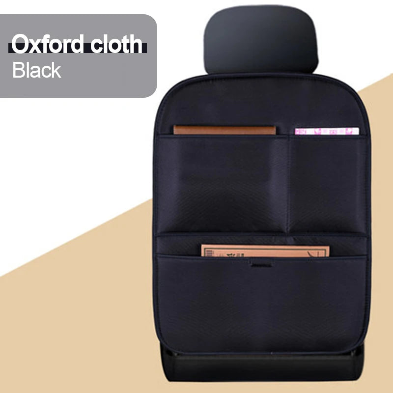 Kinderfreundlicher Sitzschutz - Organizer: Leder Anti-Kick-Pad in Schwarz/Braun, 1-2 Stk