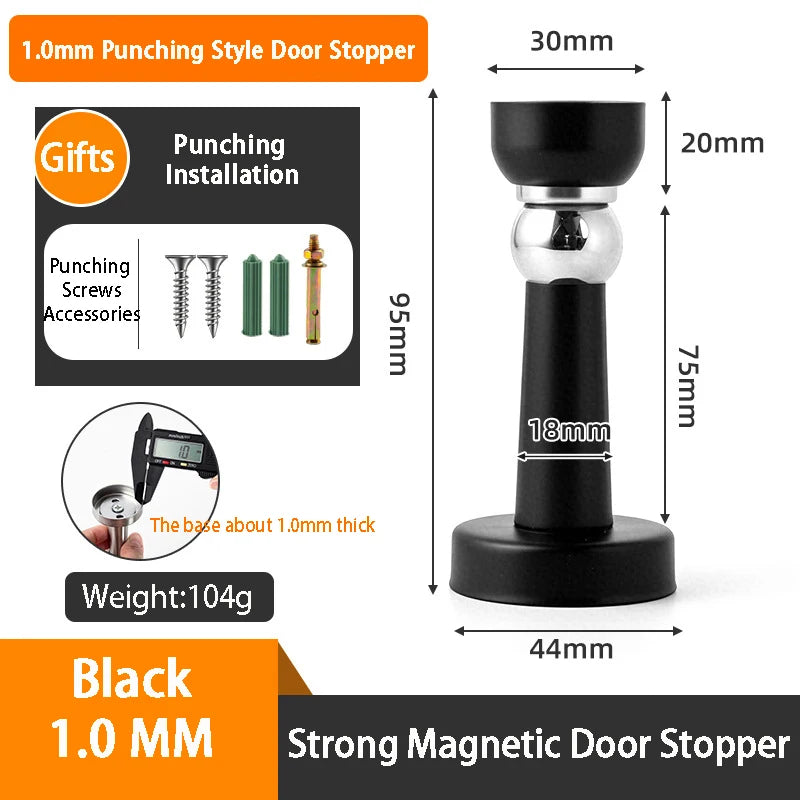 Magnetischer Edelstahl-Türstopper mit weichem Fang in diversen Varianten