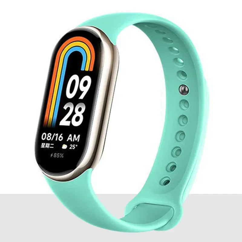 Atmungsaktives Silikon-Sportarmband kompatibel mit Mi Band 8 NFC