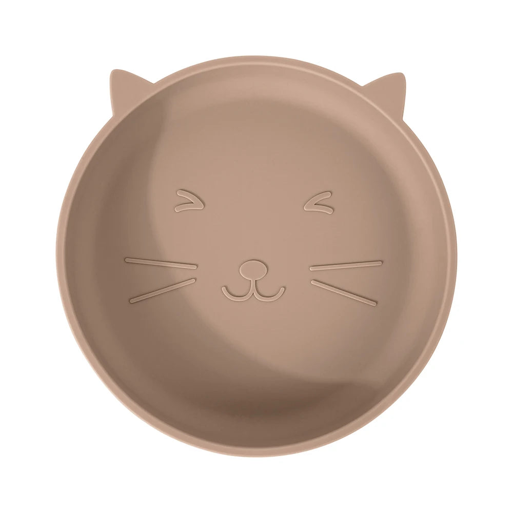 Silikon Baby Teller Saugplatte Katze Form BPA frei kindgerechtes Geschirr